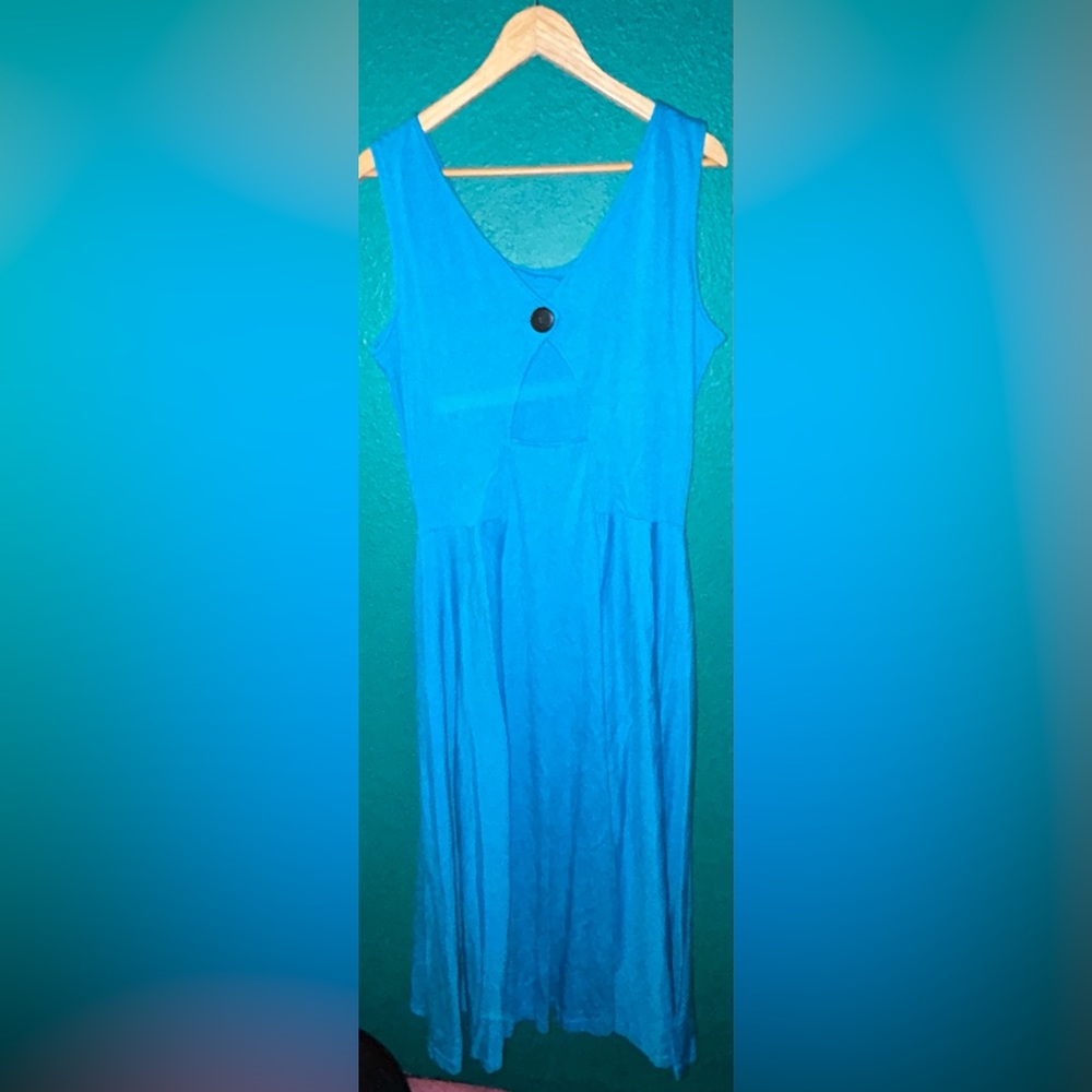 FADS size large maxi dress with single button top with peek a boo